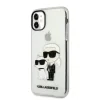 Husa Karl Lagerfeld IML Glitter Karl and Choupette NFT pentru iPhone 11 Transparent