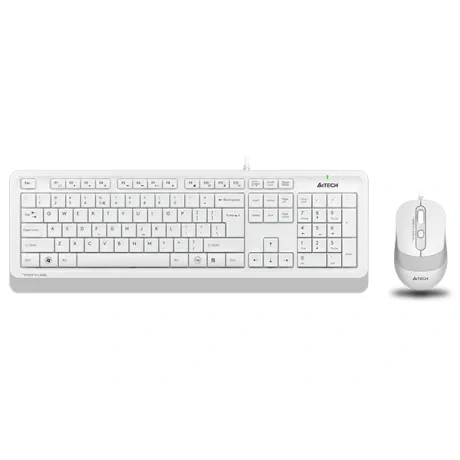 Kit TASTATURA si Mouse A4TECH, &quot;Fstyler FM10+FK10&quot;, wired, 104 taste format standard, mouse 1600dpi, 4/1 butoane, alb, &quot;F1010-W&quot; (include TV 0.8lei)