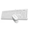 Kit TASTATURA si Mouse A4TECH, &quot;Fstyler FM10+FK10&quot;, wired, 104 taste format standard, mouse 1600dpi, 4/1 butoane, alb, &quot;F1010-W&quot; (include TV 0.8lei)