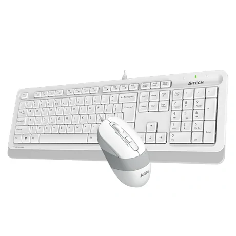 Kit TASTATURA si Mouse A4TECH, &quot;Fstyler FM10+FK10&quot;, wired, 104 taste format standard, mouse 1600dpi, 4/1 butoane, alb, &quot;F1010-W&quot; (include TV 0.8lei)