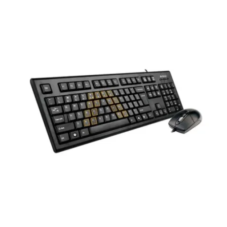 Kit TASTATURA si Mouse A4TECH, "KRS-85+OP-720", cu fir, 104 taste format standard, mouse 1000dpi, 3/1 butoane, negru, "KRS-8572-USB" (include TV 0.8lei)