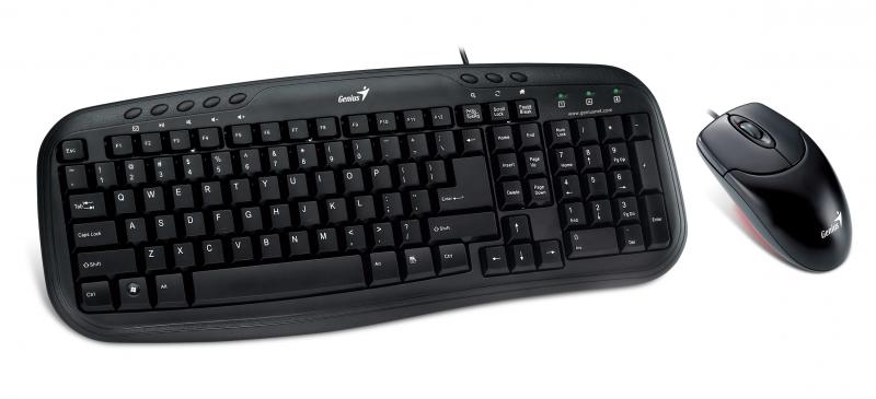 KIT wired GENIUS USB, tastatura 104 taste (concave) + mouse optic 1000dpi, 3 butoane, black, "Smart KM-200", SmartGenius app "31330003400"  (include TV 0.8lei) thumb