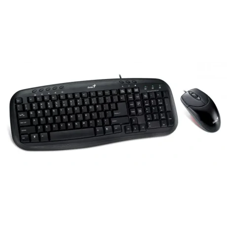 KIT wired GENIUS USB, tastatura 104 taste (concave) + mouse optic 1000dpi, 3 butoane, black, &quot;Smart KM-200&quot;, SmartGenius app &quot;31330003400&quot;  (include TV 0.8lei)