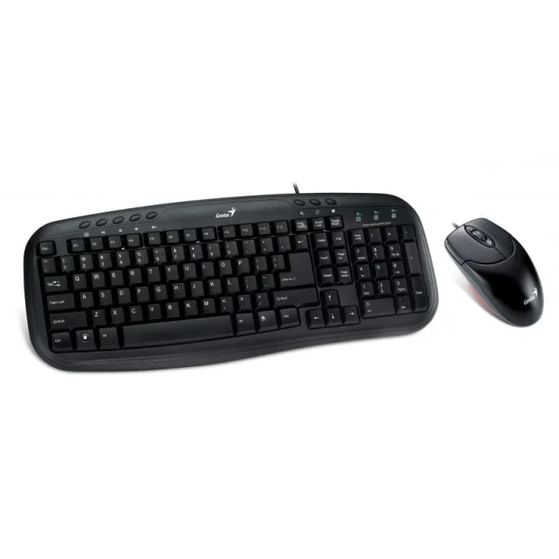 KIT wired GENIUS USB, tastatura 104 taste (concave) + mouse optic 1000dpi, 3 butoane, black, &quot;Smart KM-200&quot;, SmartGenius app &quot;31330003400&quot;  (include TV 0.8lei)