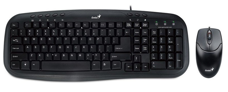 KIT wired GENIUS USB, tastatura 104 taste (concave) + mouse optic 1000dpi, 3 butoane, black, "Smart KM-200", SmartGenius app "31330003400"  (include TV 0.8lei) thumb