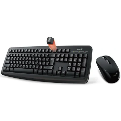 KIT wireless GENIUS, tastatura wireless 104 taste (slim) + mouse wireless 1000dpi, 3 butoane, black, &quot;Smart KM-8100&quot;, SmartGenius app &quot;31340004400&quot;  (include TV 0.8lei)