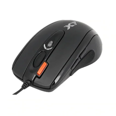 MOUSE A4tech, gaming, cu fir, USB, optic, 2000 dpi, butoane/scroll 6/1, buton selectare viteza, negru, "X-710BK" (include TV 0.18lei)