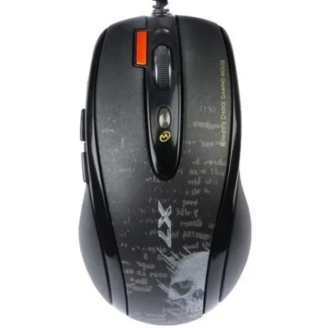 MOUSE A4tech, gaming, cu fir, USB, optic, 3000 dpi, butoane/scroll 4/1, buton selectare viteza, negru, "F5-BK" (include TV 0.18lei)