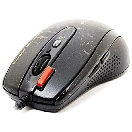 MOUSE A4tech, gaming, cu fir, USB, optic, 3000 dpi, butoane/scroll 4/1, buton selectare viteza, negru, "F5-BK" (include TV 0.18lei)