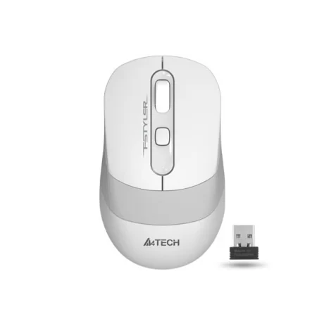 Mouse  A4tech, gaming, wireless, 2.4GHz, optic, 2000 dpi, butoane/scroll 4/1, buton selectare viteza,  alb/ gri, &quot;FG10 White&quot;