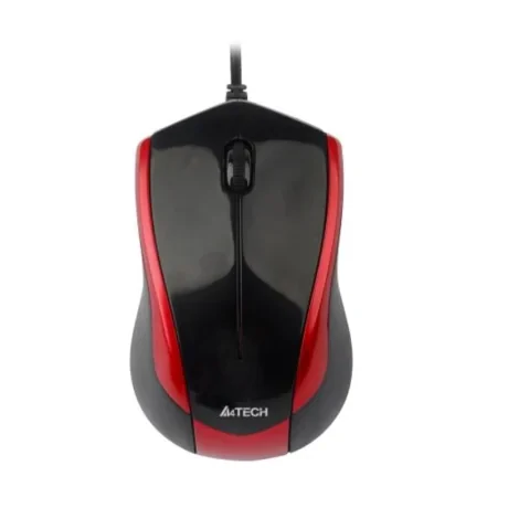 MOUSE A4tech, &quot;N 400&quot;, PC sau NB, cu fir, USB, optic, 1000 dpi, butoane/scroll 3/1, , negru / rosu, &quot;N-400-2&quot; (include TV 0.18lei)