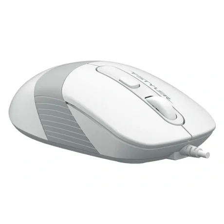 MOUSE A4tech, PC sau NB, cu fir, USB, optic, 1200 dpi, butoane/scroll 4/1, buton selectare viteza, alb / gri, &quot;FM10 White&quot; (include TV 0.18lei)