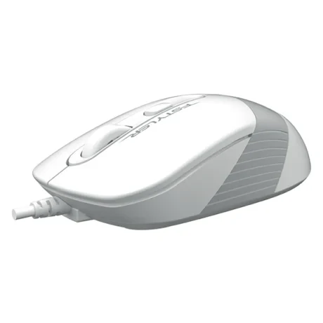 MOUSE A4tech, PC sau NB, cu fir, USB, optic, 1200 dpi, butoane/scroll 4/1, buton selectare viteza, alb / gri, &quot;FM10 White&quot; (include TV 0.18lei)
