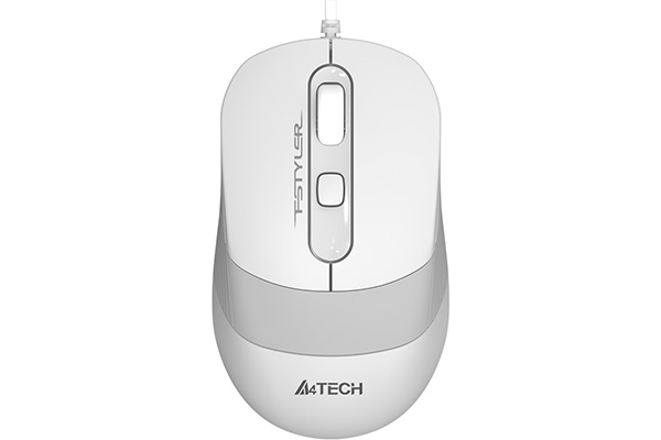 MOUSE A4tech, PC sau NB, cu fir, USB, optic, 1200 dpi, butoane/scroll 4/1, buton selectare viteza, alb / gri, "FM10 White" (include TV 0.18lei) thumb