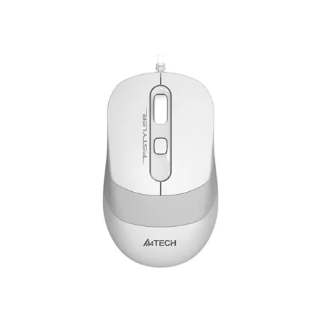 MOUSE A4tech, PC sau NB, cu fir, USB, optic, 1200 dpi, butoane/scroll 4/1, buton selectare viteza, alb / gri, &quot;FM10 White&quot; (include TV 0.18lei)