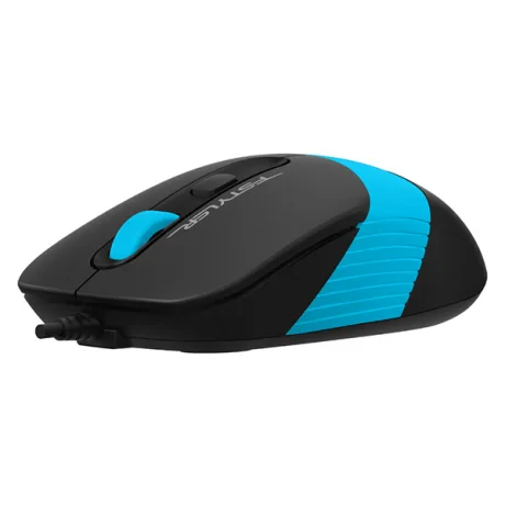 MOUSE A4tech, PC sau NB, cu fir, USB, optic, 1600 dpi, butoane/scroll 4/1, buton selectare viteza, negru / albastru, &quot;FM10 Blue&quot; (include TV 0.18lei)