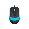 MOUSE A4tech, PC sau NB, cu fir, USB, optic, 1600 dpi, butoane/scroll 4/1, buton selectare viteza, negru / albastru, &quot;FM10 Blue&quot; (include TV 0.18lei)