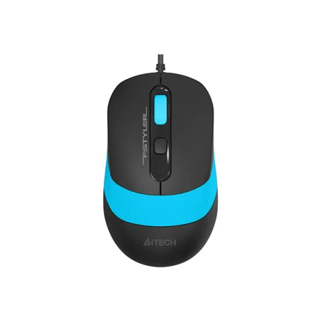 MOUSE A4tech, PC sau NB, cu fir, USB, optic, 1600 dpi, butoane/scroll 4/1, buton selectare viteza, negru / albastru, &quot;FM10 Blue&quot; (include TV 0.18lei)
