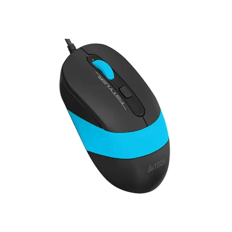 MOUSE A4tech, PC sau NB, cu fir, USB, optic, 1600 dpi, butoane/scroll 4/1, buton selectare viteza, negru / albastru, &quot;FM10 Blue&quot; (include TV 0.18lei)