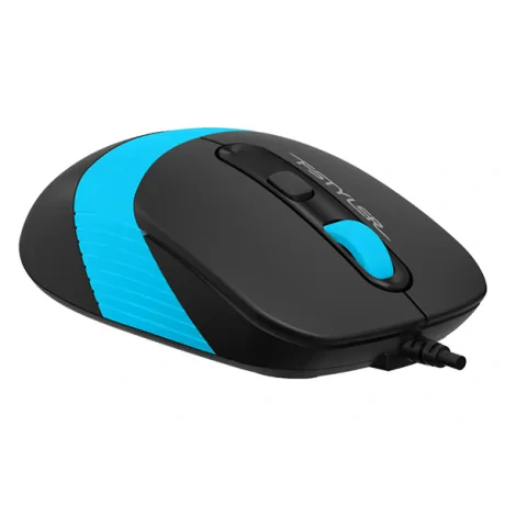 MOUSE A4tech, PC sau NB, cu fir, USB, optic, 1600 dpi, butoane/scroll 4/1, buton selectare viteza, negru / albastru, &quot;FM10 Blue&quot; (include TV 0.18lei)