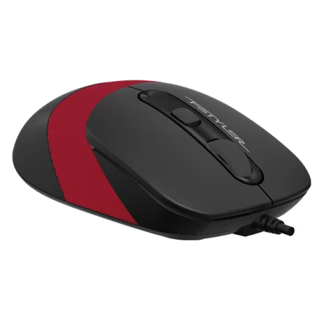 MOUSE A4tech, PC sau NB, cu fir, USB, optic, 1600 dpi, butoane/scroll 4/1, buton selectare viteza, negru / rosu, &quot;FM10 Red&quot; (include TV 0.18lei)