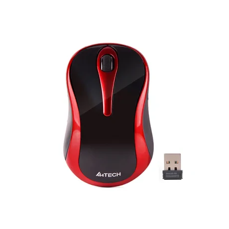 MOUSE A4tech, PC sau NB, wireless, 2.4GHz, optic, 1000 dpi, butoane/scroll 3/1, , negru / rosu, &quot;G3-280N-BR&quot; (include TV 0.18lei)