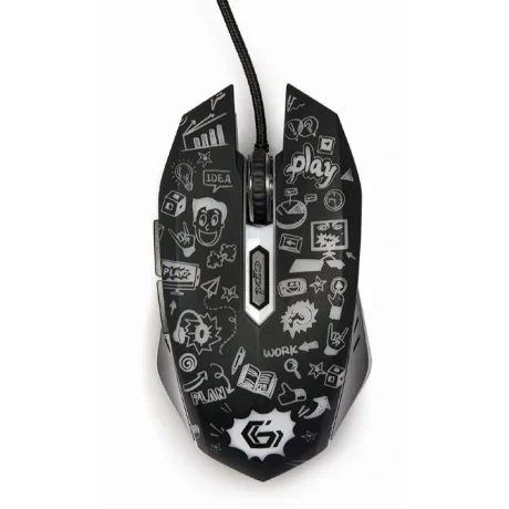 MOUSE GEMBIRD, gaming, cu fir, USB, optic, 3600 dpi, butoane/scroll 6/1, iluminare, cablu 1.5m, negru, &quot;MUS-6B-GRAFIX-01&quot; (include TV 0.18lei)