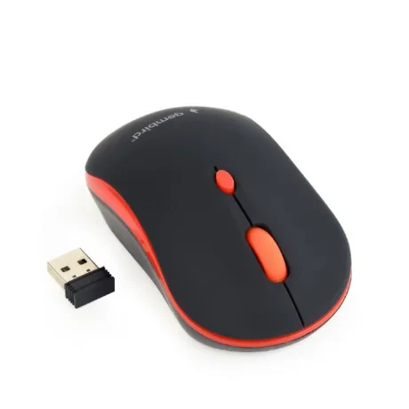MOUSE GEMBIRD, PC sau NB, wireless, 2.4GHz, optic, 1600 dpi, butoane/scroll 4/1, , negru / rosu, &quot;MUSW-4B-03-R&quot; (include TV 0.18lei)