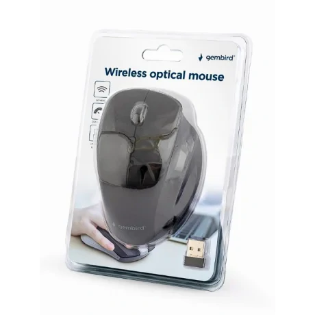 MOUSE GEMBIRD, PC sau NB, wireless, 2.4GHz, optic, 1600 dpi, butoane/scroll 6/1, , negru, &quot;MUSW-6B-02&quot; (include TV 0.18lei)