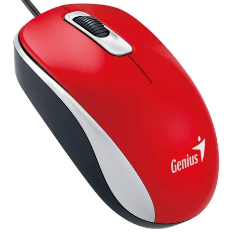 MOUSE Genius, "DX-110", PC sau NB, cu fir, USB, optic, 1000 dpi, butoane/scroll 3/1, , rosu, "31010116104" (include TV 0.18lei)