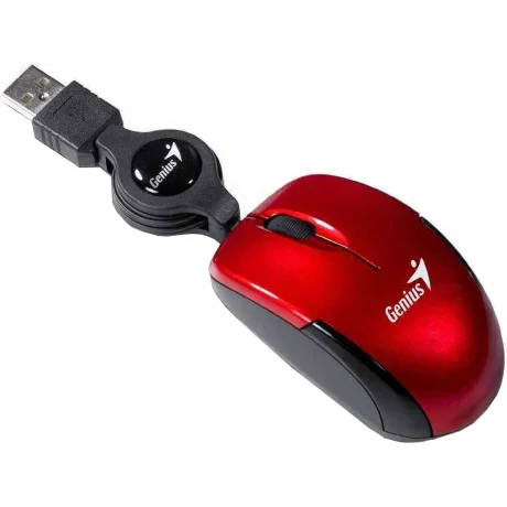 MOUSE Genius, &quot;Micro Traveler V2&quot;, PC sau NB, cu fir, USB, optic, 1200 dpi, butoane/scroll 3/1, , rosu, &quot;31010125103&quot; (include TV 0.18lei)