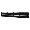 PATCH PANEL GEMBIRD 48 porturi, Cat5e, 2U pentru rack 19", suport posterior pt. gestionare cabluri, black, "NPP-C548CM-001"