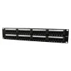 PATCH PANEL GEMBIRD 48 porturi, Cat6, 2U pentru rack 19&quot;, suport posterior pt. gestionare cabluri, black, &quot;NPP-C648CM-001&quot;