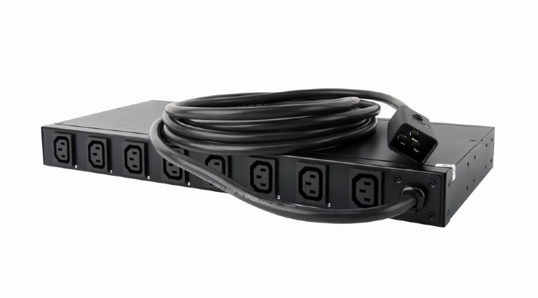 PDU GEMBIRD 1U pt. rack 19 inch, 8 prize IEC, intrare IEC, max 16 A, protectie supratensiune, on/off, 2 m, "EG-PDU-007" (include TV 8.00 lei) thumb