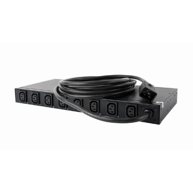 PDU GEMBIRD 1U pt. rack 19 inch, 8 prize IEC, intrare IEC, max 16 A, protectie supratensiune, on/off, 2 m, &quot;EG-PDU-007&quot; (include TV 8.00 lei)