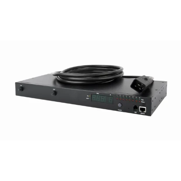 PDU GEMBIRD 1U pt. rack 19 inch, 8 prize IEC, intrare IEC, max 16 A, protectie supratensiune, on/off, 2 m, &quot;EG-PDU-007&quot; (include TV 8.00 lei)
