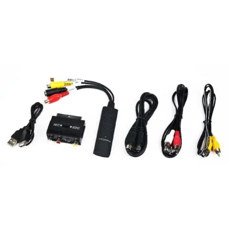 PLACA de captura GEMBIRD (Videograbber), intrare: RCA x 3 (audio/video), S-Video, adaptor Scart, la iesire USB 3.0, transfer inregistrari de pe case video pe PC (analog la digital), &quot;UVG-002&quot;