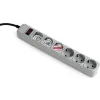 PRELUNGITOR GEMBIRD, Schuko x 6, conectare prin Schuko (T), cablu 1.8 m, 16 A, protectie supratensiune, protectie copii, gri, &quot;SPG6-B-6C&quot; (include TV 0.8lei)