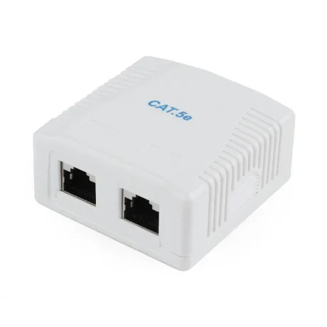 PRIZA RJ45 GEMBIRD Cat5e. pt. FTP, 2 x RJ45, include kit montare, white, &quot;NCAC-2F5E-01&quot;