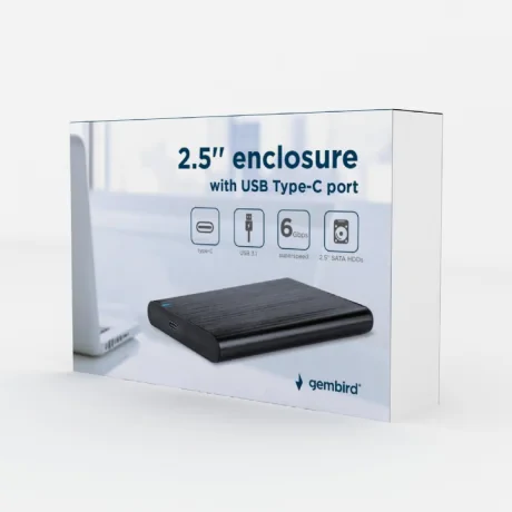 RACK extern GEMBIRD, pt HDD/SSD, 2.5 inch, S-ATA, interfata PC USB 3.1, aluminiu, negru, &quot;EE2-U3S-6&quot; (include TV 0.8lei)