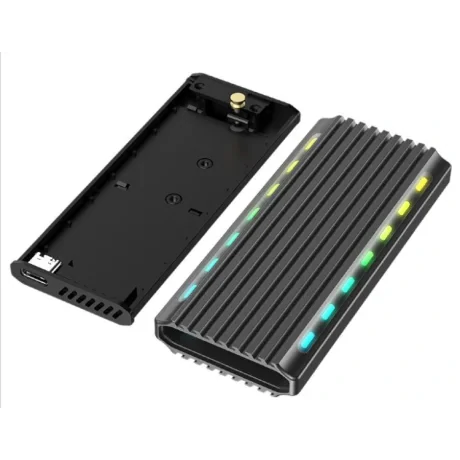 RACK extern GEMBIRD, pt. SSD, M.2, M.2, interfata PC USB 3.1, RGB LED backlight, aluminiu, argintiu, &quot;EE2280-U3C-03&quot; (include TV 0.75 lei)