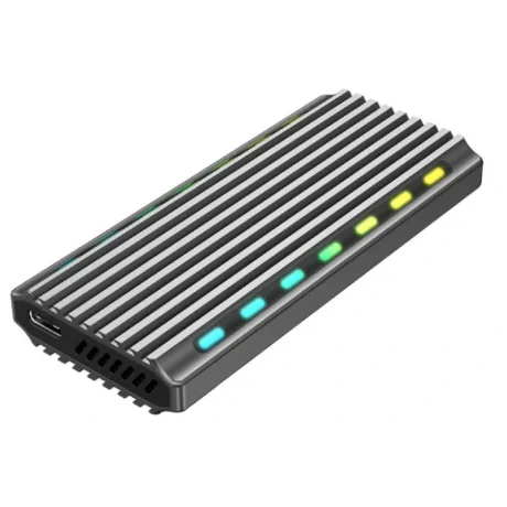 RACK extern GEMBIRD, pt. SSD, M.2, M.2, interfata PC USB 3.1, RGB LED backlight, aluminiu, argintiu, &quot;EE2280-U3C-03&quot; (include TV 0.75 lei)