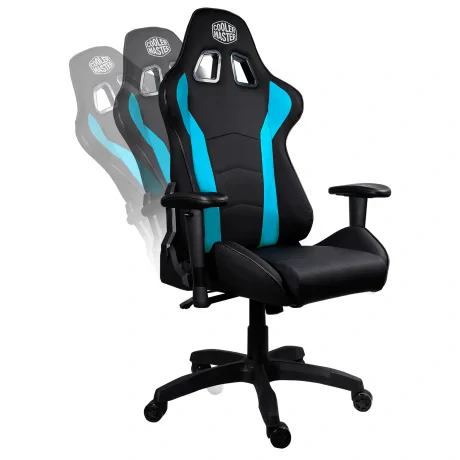 SCAUN GAMING COOLER MASTER Caliber R1, black &amp; blue, material premium, imitatie piele, respirabil, spate &amp; brate ajustabile, greutate max. 150kg, dimensiuni 72*52*128~136 &quot;CMI-GCR1-2019B&quot;
