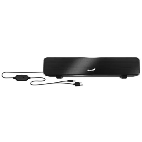 SOUNDBAR 2.0 GENIUS, cu fir, RMS 6W, fara alte functii, conectori alimentare USB, Jack 3.5mm, negru, "31730024400_S" (include TV 1.75 lei)