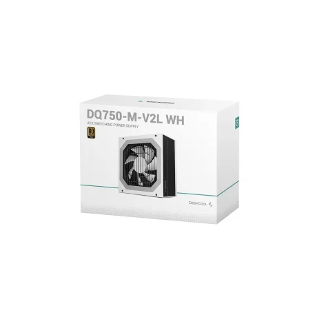 SURSA DeepCool DQ750M, 750W (real), modulara, fan 120mm PWM, 80 Plus Gold, 87~90% eficienta, 4x PCI-E (6+2),  8x S-ATA &quot;DQ750-M V2L WHITE&quot;,  (include TV 1.75lei)