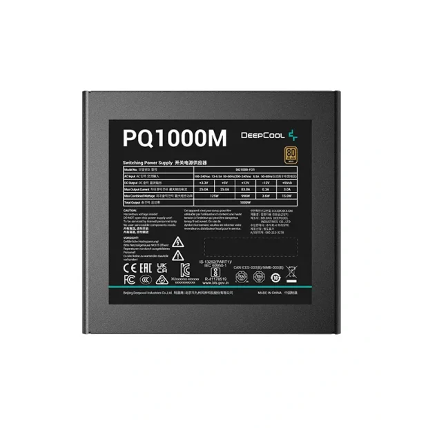 SURSA DEEPCOOL PQ1000M, 1000W(real), modulara, fan 120mm, PWM 80 Plus Gold, 87~90% eficienta, 3x PCI-E (6+2), 10x S-ATA, (include TV 1.75lei), &quot;R-PQA00M-FA0B-EU&quot;