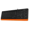 TASTATURA A4TECH, "Fstyler USB", cu fir, 104 taste format standard, USB, negru &amp;amp; portocaliu, "FK10 Orange" (include TV 0.8lei)