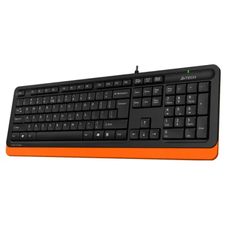 TASTATURA A4TECH, "Fstyler USB", cu fir, 104 taste format standard, USB, negru &amp;amp; portocaliu, "FK10 Orange" (include TV 0.8lei)