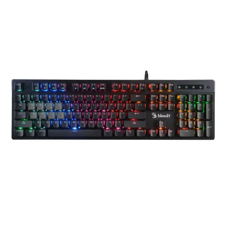 TASTATURA A4TECH - gaming, "Bloody gaming", cu fir 1.8m, 106 taste, format standard , taste cu membrana Mecha-Like, iluminare, USB, gri, "B500N" (include TV 0.8lei)