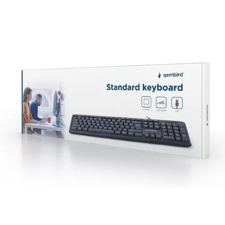 TASTATURA GEMBIRD USB, 104 taste, caractere rusesti, black, &quot;KB-U-103-RU&quot;  (include TV 0.75 lei)